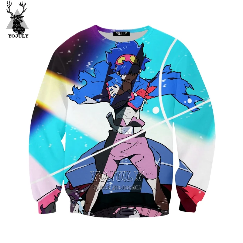 Yojuly 3d печати Для женщин Для мужчин аниме promare Толстовка Harajuku Осень толстовки Повседневное с О-образным вырезом с длинным рукавом Уличная A530 - Цвет: 3