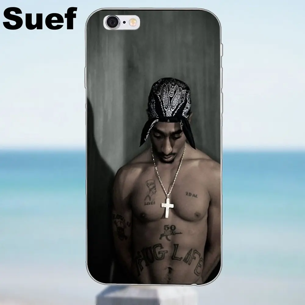 Tupac Shakur 2 Pac Crown King мягкие чехлы из ТПУ для iPhone 4 4S 5 5S 5C SE 6 6S 7 8 Plus X Galaxy J1 J3 J5 J7 A3 A5 2016