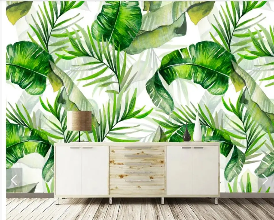 

3D Tropical Leaves Mural Photo Wallpaper for Living Room Bedroom Printed Wall Paper Contact Paper Wall Murals Papel De Parede
