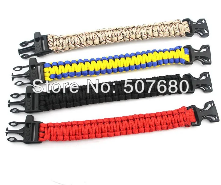 10pcs/Lot Military Survival Bracelets Custom 550 Paracord With Whistle Ourdoor 7-core Bracelet For Hiking &amp Camping | Украшения и