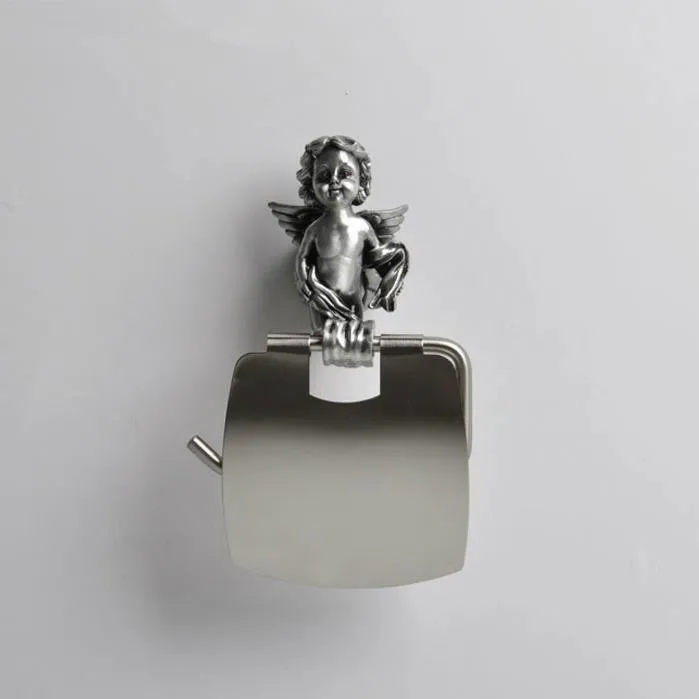 Крючки для халатов, старинный оловянный цветной крючок для полотенец, вешалка для одежды, дверная стойка, классический ангел, домашний декор, настенное крепление, полка для ванной комнаты, MB-0782T - Цвет: Paper Holder