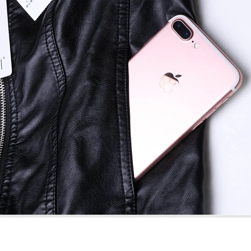 Осенняя мотоциклетная куртка из искусственной кожи для женщин пикантная женская