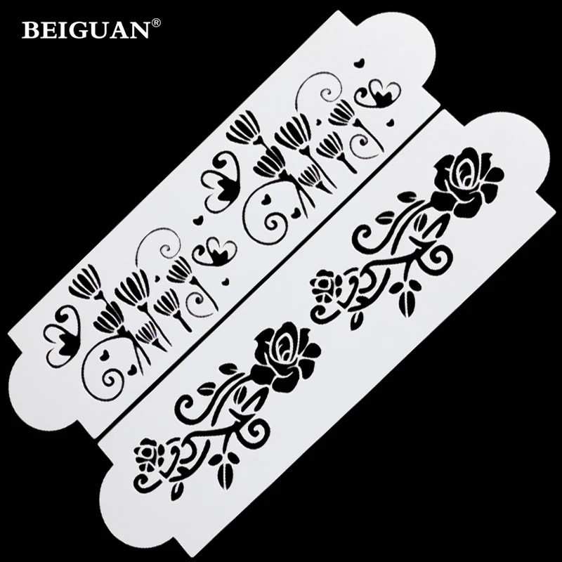 2 шт./компл. трафарет для свадебного торта пластиковые трафареты инструмент