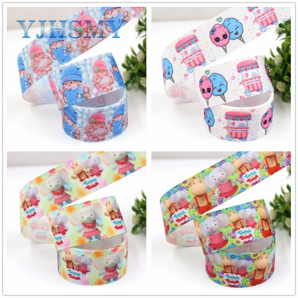 YJHSMY G-18802-777, 25 мм 5 ярдов мультфильм печатных корсажные ленты, DIY ручной работы аксессуары для волос материал свадебный подарок упаковка