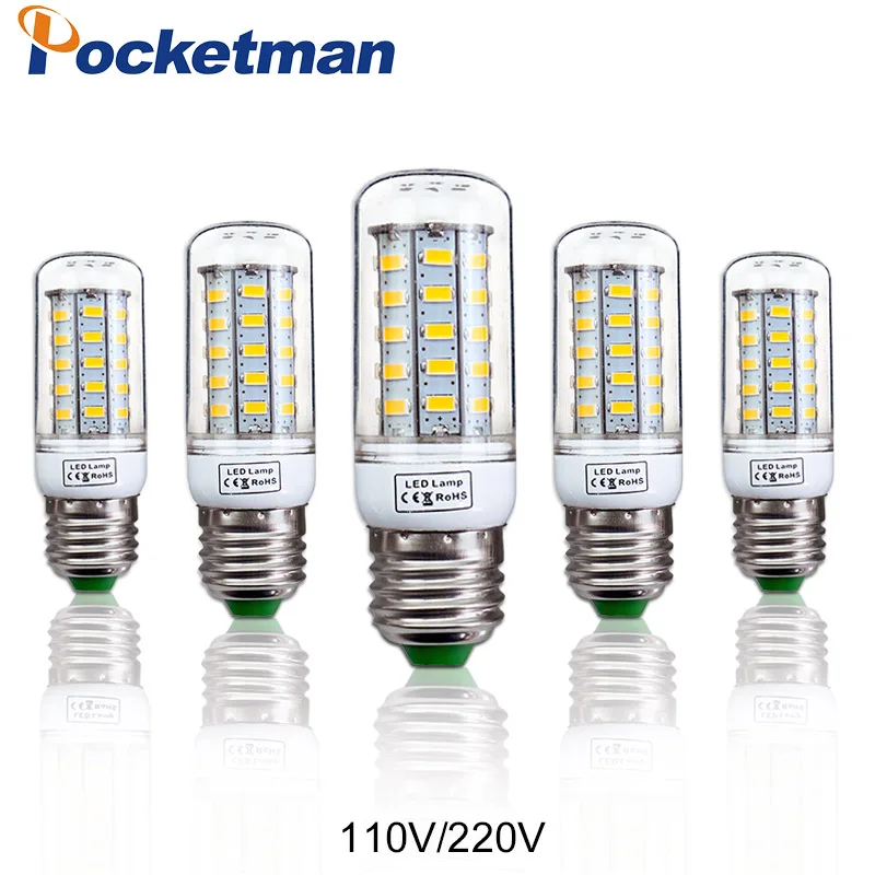 Светодиодная лампа кукуруза 1 шт. E27 E14 220 В 110 SMD5730 точечный светильник 24 светодиода