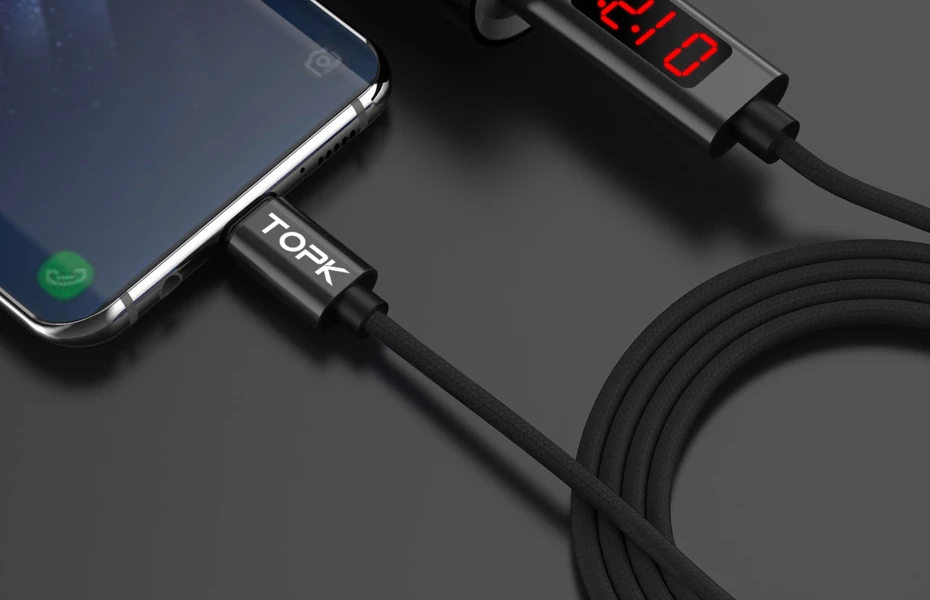 TOPK 3A Micro USB кабель usb type C кабель для samsung Xiaomi Быстрая зарядка кабель usbc и цифровой дисплей кабель для мобильного телефона
