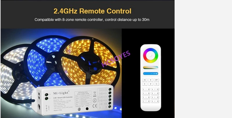 MiLight LS1 4 в 1/LS2 5 в 1 умный светодиодный контроллер, совместимый с одноцветным/цветовой температурой/RGB/RGBW полноцветным режимом