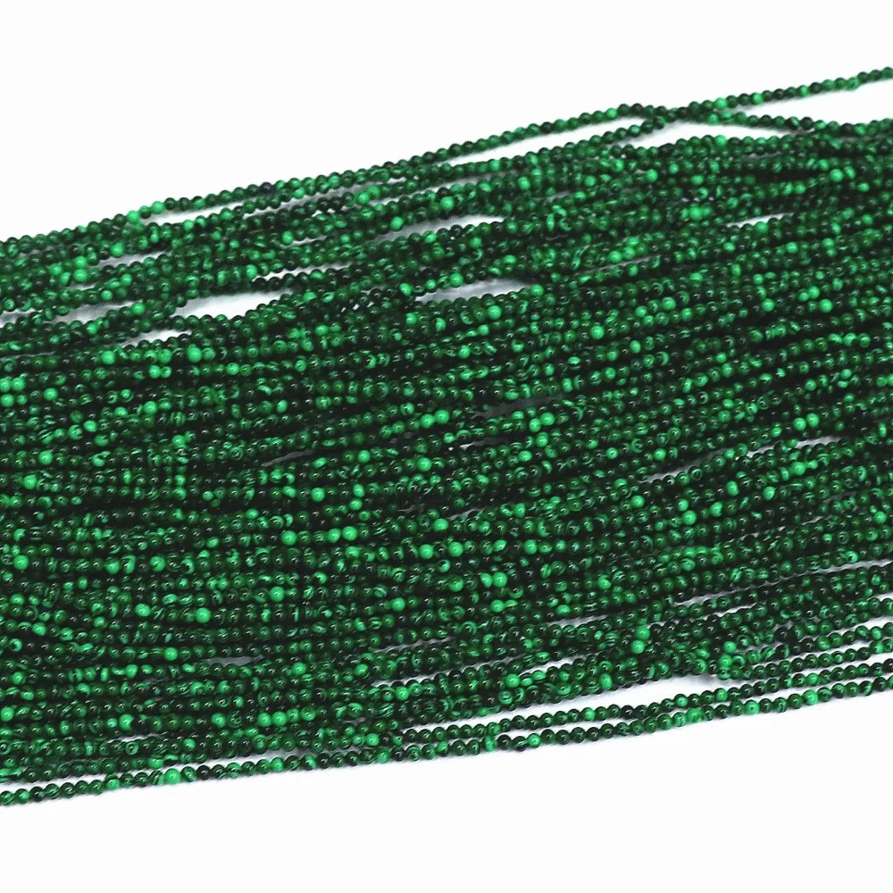 

Synthesis malachite green stone 2mm 3mm charms round loose beads beautiful Jewelry spacers findings 15 inch B435