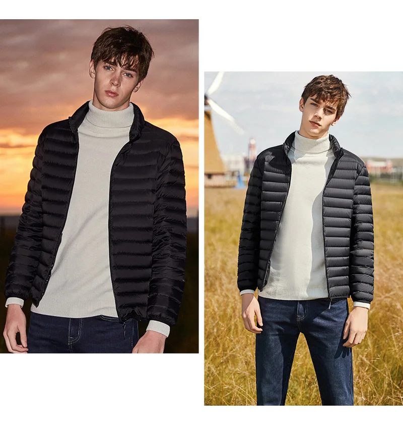 SEMIR пуховик мужской зимний Портативный Теплый 90% белый утиный пух с капюшоном Мужское пальто jaqueta masculino chaqueta hombre