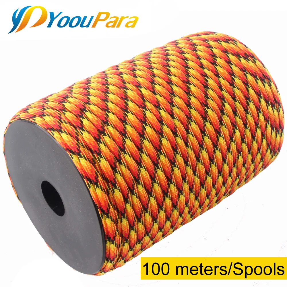 YoouPara, 250 цветов, Паракорд, 4 мм, 100 метров, катушки, 7 нитей, парашютный шнур, открытый, для альпинизма, тактический, для выживания, Паракорд, 550