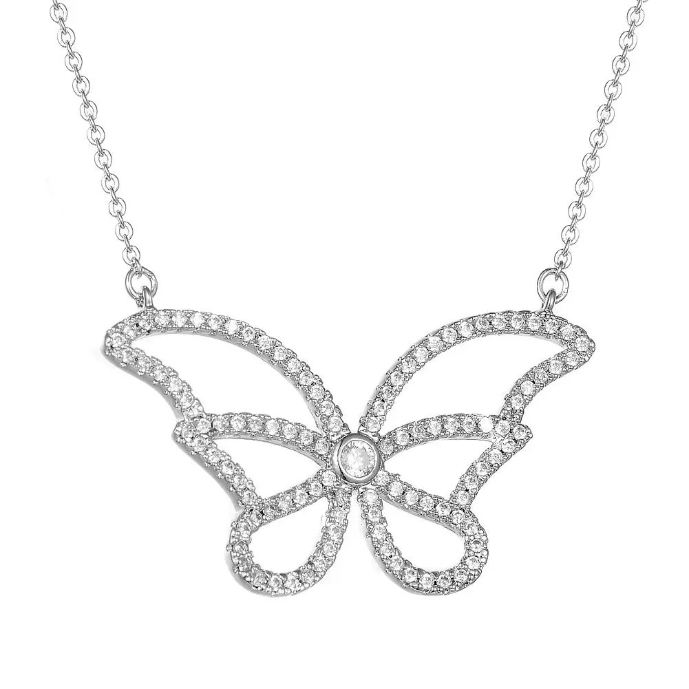 HeeZen роскошное ожерелье с подвеской-бабочкой и кубическим цирконием