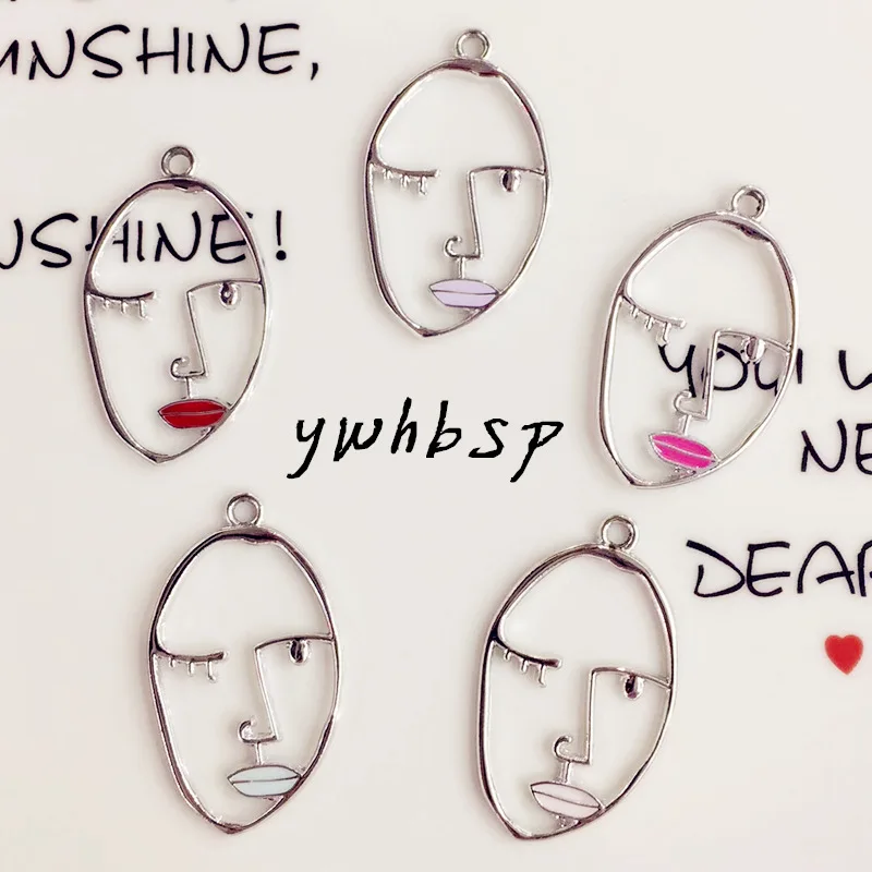 50 шт./лот сплав капля масло серебряного цвета мультфильм полые Красота девушки