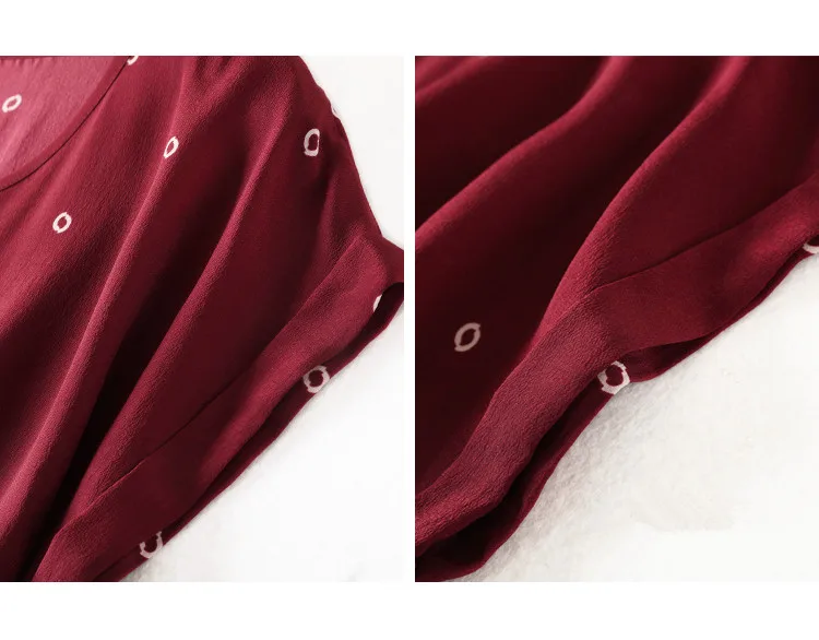 Женская Летняя шелковая блузка с круглым вырезом Офисная коротким рукавом