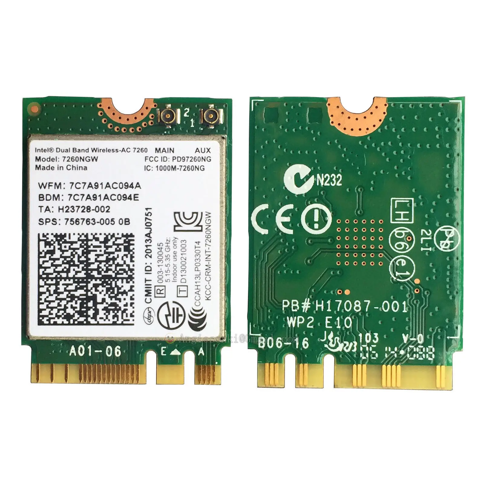 7260NGW беспроводной AC 7260AC NGFF 802.11ac 867 Мбит/с Wifi + Bluetooth BT 4 0 M.2 карта Intel 7260 для HP Pro X2 612 G1