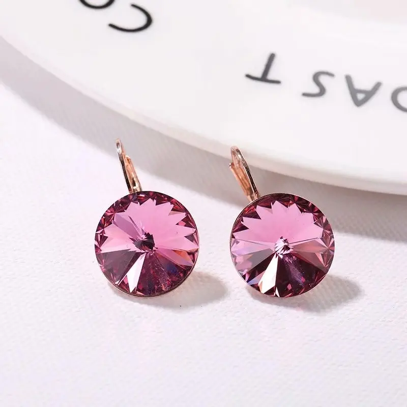 Висячие серьги с кристаллами Swarovski,, с круглыми камнями, для женщин, элегантные, вечерние, свадебные ювелирные изделия, распродажа