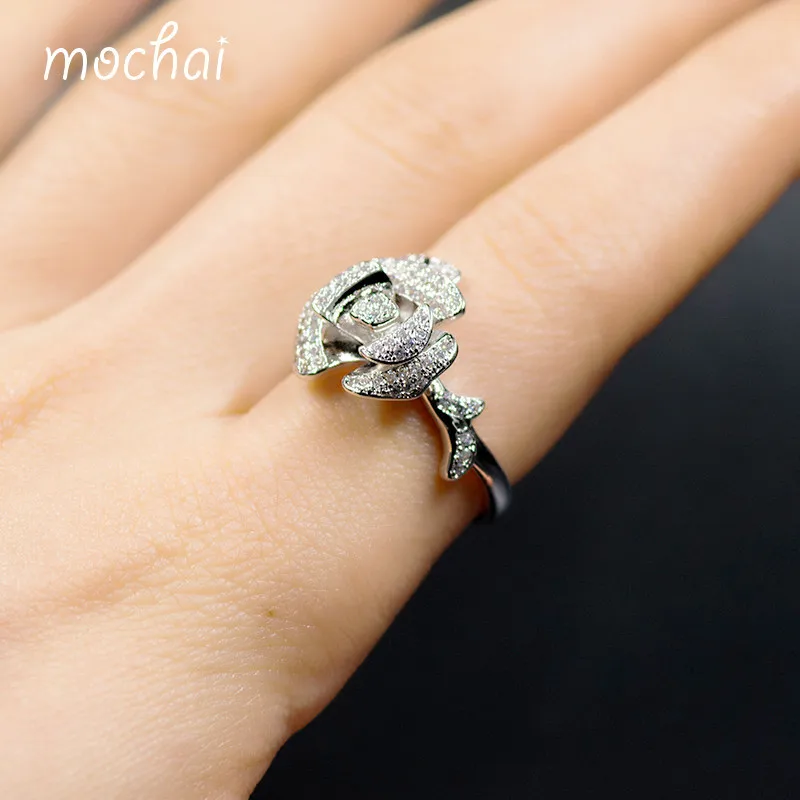 Модное Элегантное 3D кольцо с камелией для женщин высокое качество фирменный