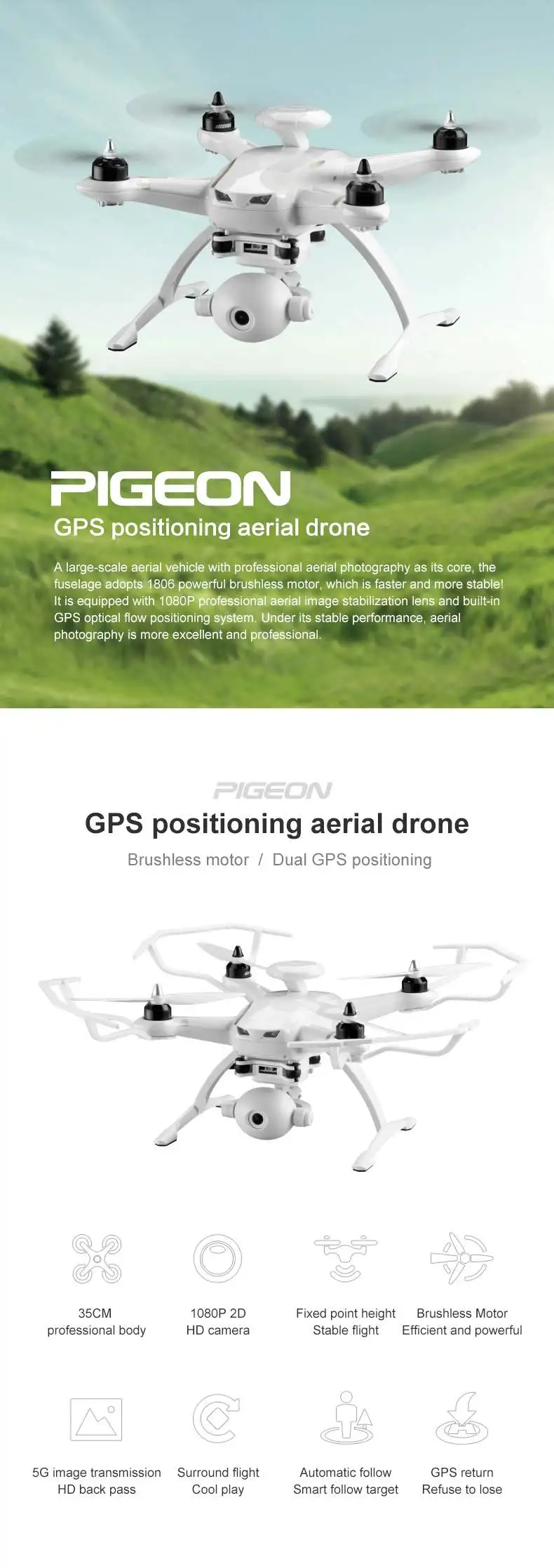 AOSENMA CG035 gps 5G WiFi FPV с HD камерой 1080P 2D Gimbal RC Дрон Квадрокоптер RTF 4CH 2,4G RC вертолет уличные игрушки для мальчика