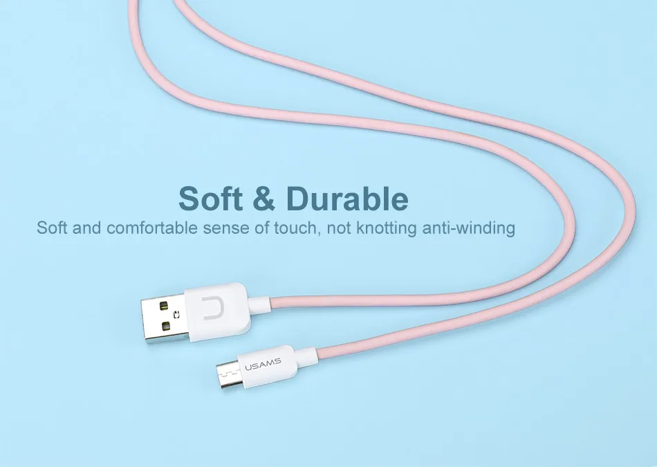 Адаптер для мобильных телефонов USAMS кабель Micro USB для телефона Android быстрое зарядное устройство usb-кабель для samsung Xiaomi LG htc Microusb кабель для передачи данных