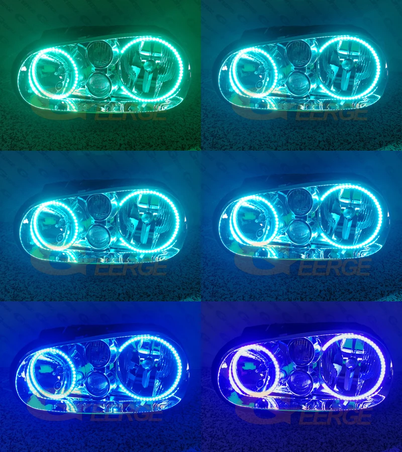 Для Volkswagen VW Golf MK4 R32 GTi VR6 кабрио A4 1998-2004 RF Bluetooth контроллер многоцветный RGB комплект светодиодов «глаза ангела»