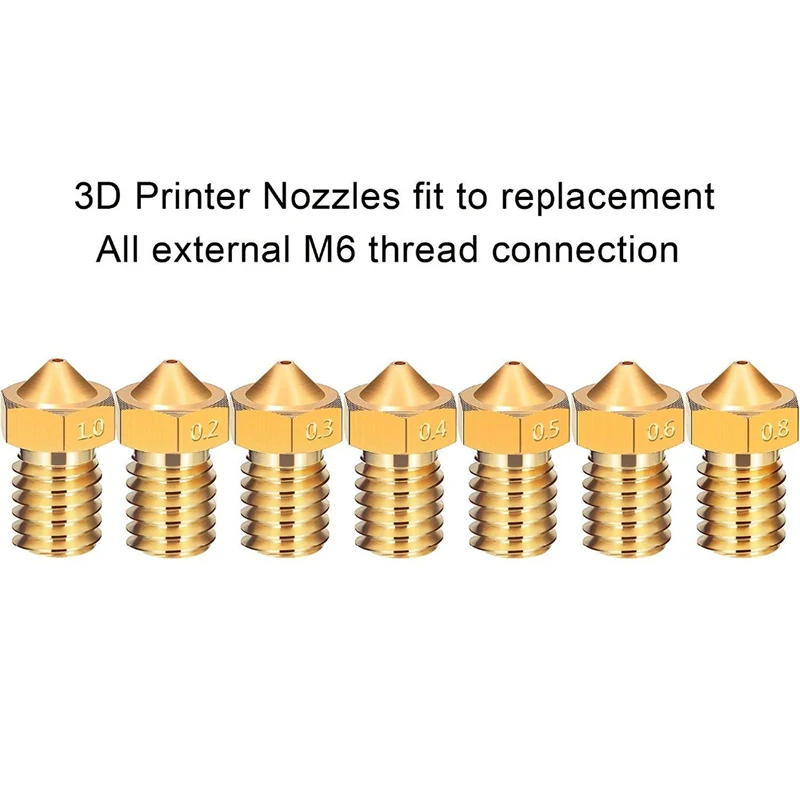 Aokin V5 V6 сопло 3D принтер запчасти экструдер M6 резьбовые сопла 0 25 3 4 5 6 8 1 мм для 75
