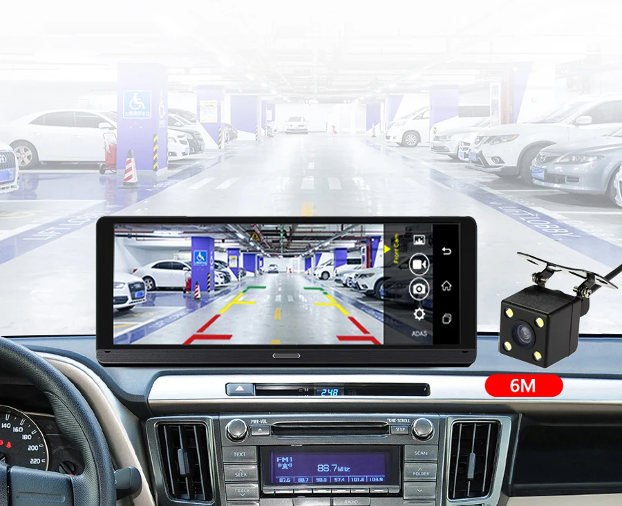 WHEXUNE 8 дюймов 4G Автомобильный видеорегистратор ADAS Android gps naivigation HD 1080P видеорегистратор ночного видения телефон приложение удаленный монитор