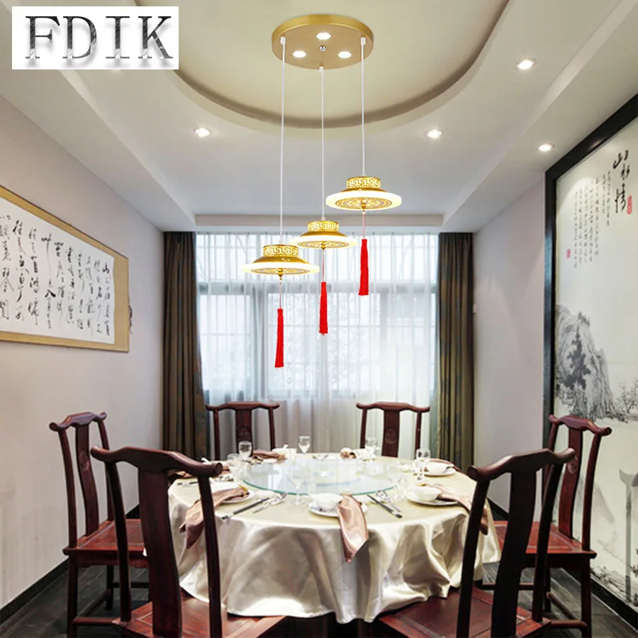 Energy saving No flicker 3 stage Dimming LED Pendant Lights New Chinese Style Teahouse Restaurant Club Dining room lamp | Освещение