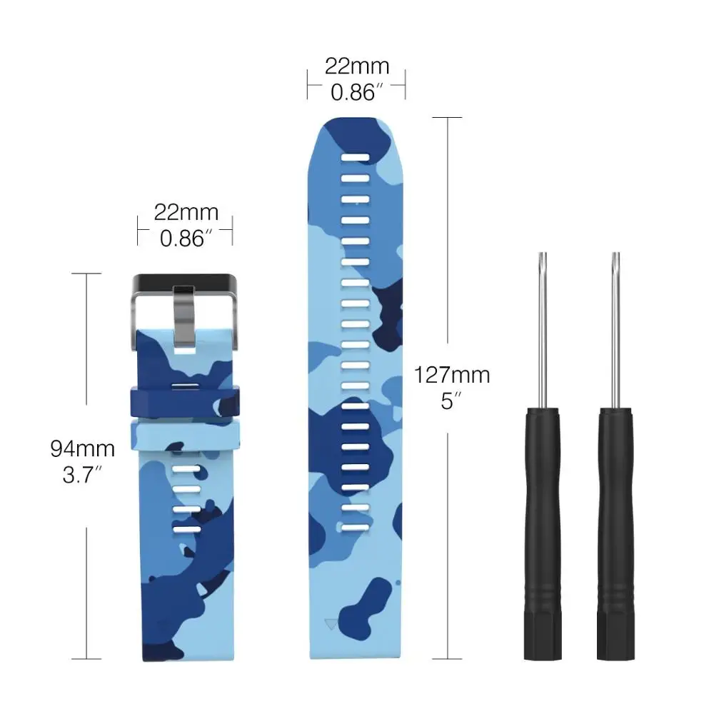 Blue Quick Fit 22 ремешок для часов мягкий силиконовый сменный ремешок для часов Ремешок для Garmin Fenix 5/forerunner 935 - Цвет ремешка: Blue
