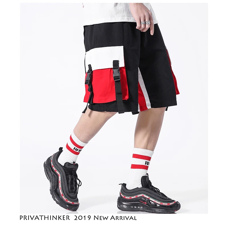 Privathinker лоскутное повседневное ремень мужские шорты Карго 2019 s Уличная хлопковые