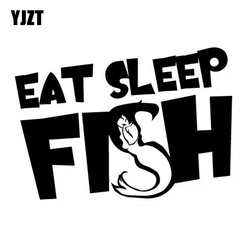 

Автомобильная виниловая наклейка YJZT 13 см * 9,1 см с мультяшным рисунком рыбы съедобного сна Стикеры для автомобиля черные серебряные аксессу...