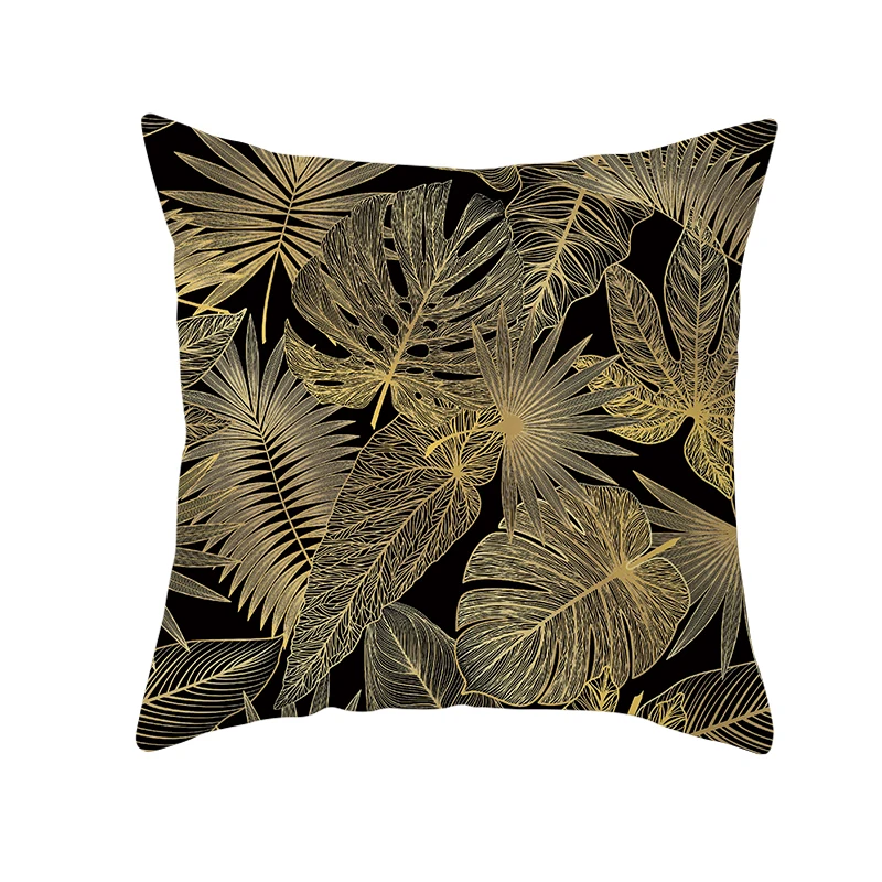 H12 Mling 1 шт. 45x45cmBlack Gold Leaf наволочка персиковая наволочка Талия Подушка полиэстер Подушка Чехол - Цвет: H12