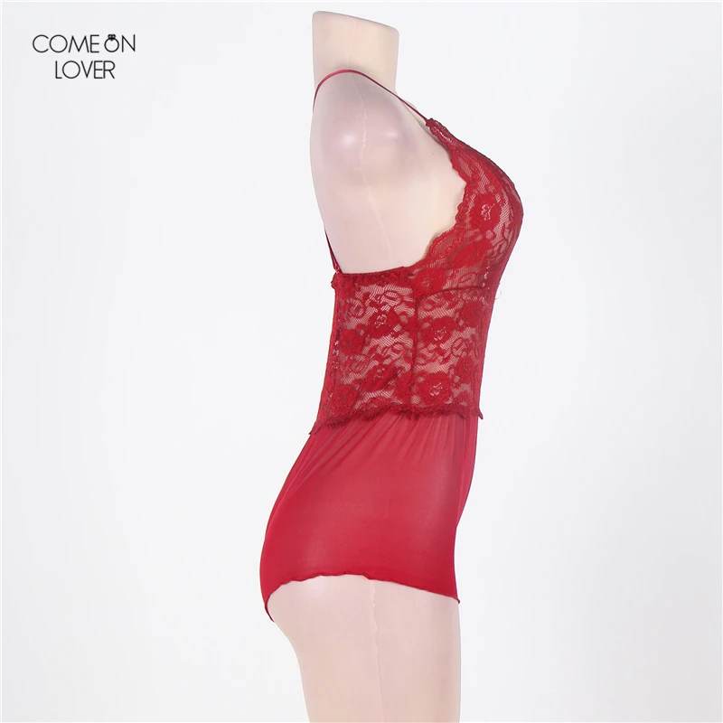 Comeonlover Crotchless Lace Women Rompers Combinaison Femme Enteritos Mujer Verano RT70334 Plus Size Monos Cortos De Sexy | Женская