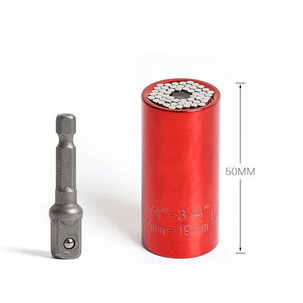 7-19mm Red Многоцветная Волшебная Муфта 7-19 мм динамометрический ключ универсальный рукав головка набор гаечный ключ мульти CR-V Материал Gator Grip - Цвет: 7-19mm Red