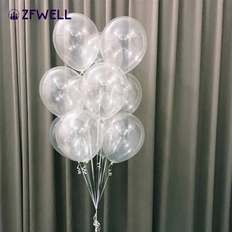 ZFWELL 10pz 12 дюймов Высокое качество прозрачный воздушный шар Свадебный латексный