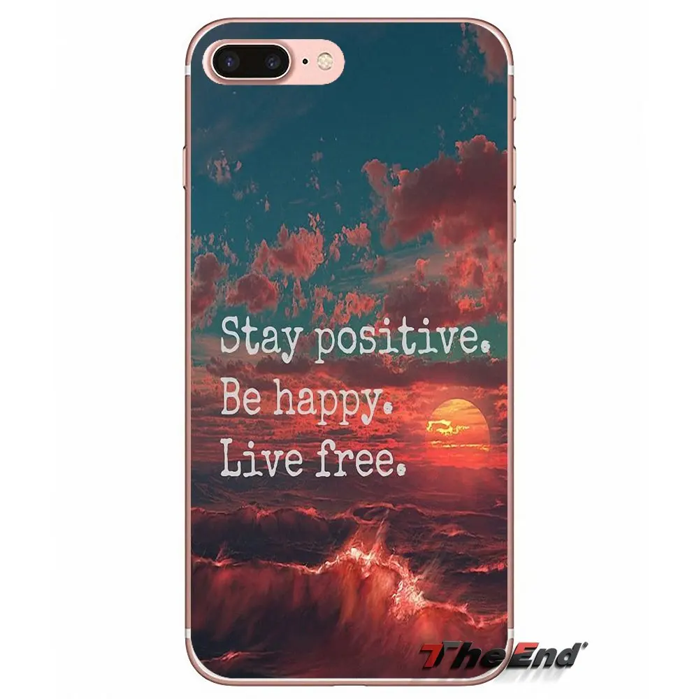 Прозрачный чехол из ТПУ для Sony Xperia Z Z1 Z2 Z3 Z5 compact M2 M4 M5 E3 T3 XA Aqua LG G4 G5 G3 G2 Mini Stay Positive Life