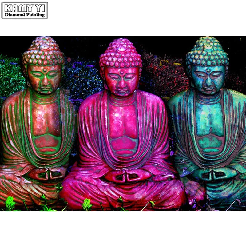 

Full Drill Square/Round Diamond 5D DIY Diamond Painting Embroidery Cross Stitch "Colors Buddha" Rhinestone Mosaic Painting Arts