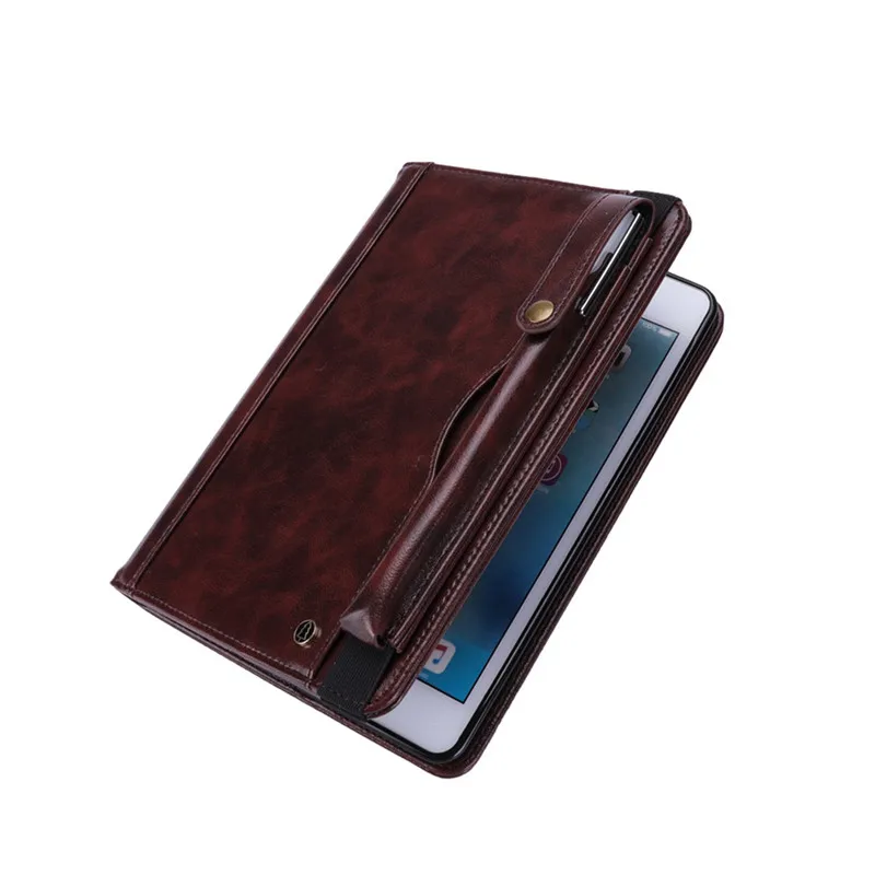 Кожаный чехол для iPad 9,7 funda с держателем стилуса 5-го 6-го поколения чехол для планшета для iPad 5 6 откидная подставка