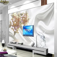 beibehang custom photo wallpaper mural 3d jewel dolphin tv background wall wall papers home decor papel de parede infantil