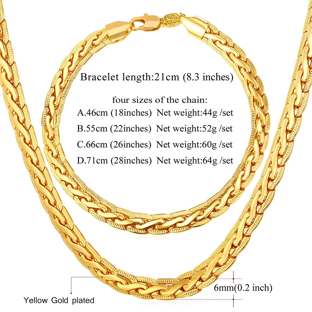 Ожерелье и браслет Foxtail комплект ювелирных изделий для мужчин ожерелье на