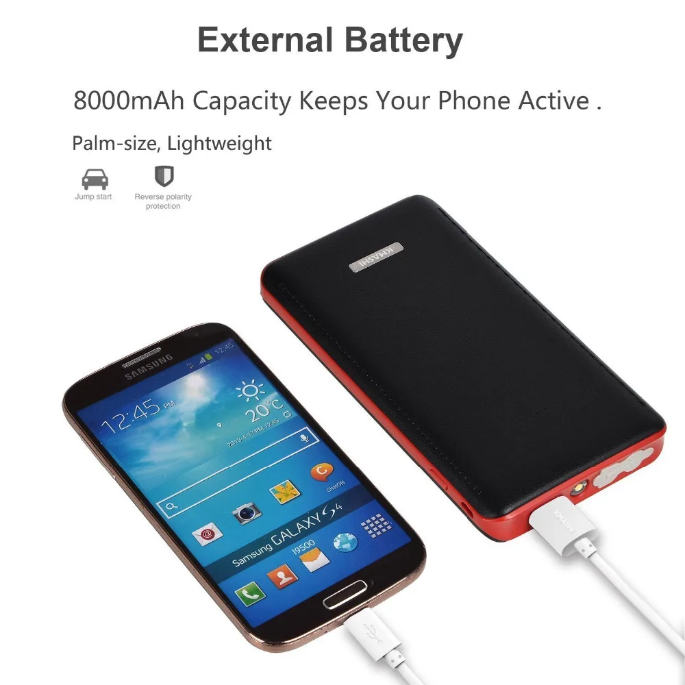 KMASHI 8000mAh Powerbank 400A Peak 14.8V Advanced Safety Battery Bank Multi Function Power Mobile with LED Flashlight | Мобильные
