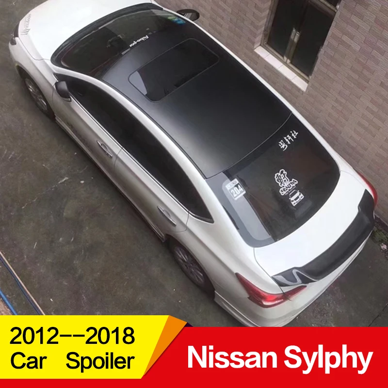 Использовать для Nissan Sylphy sentra спойлер 2012 13 14 15 16 17 18 лет углеродное волокно/FRP заднее крыло R стиль спортивные аксессуары