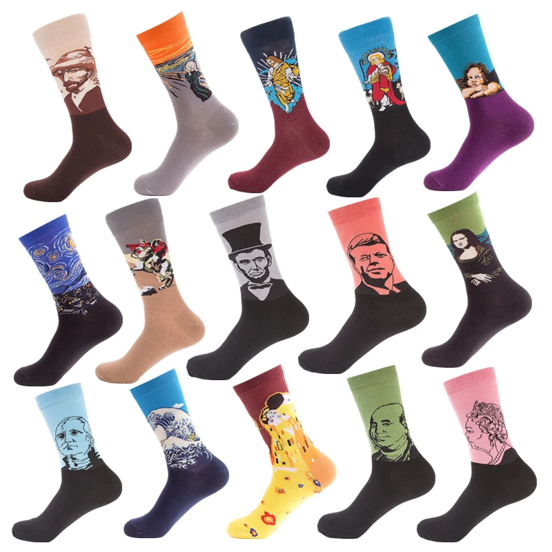 Ретро Арт Ван Гог звездное небо монла Лиза свадебный портрет мужские счастливые