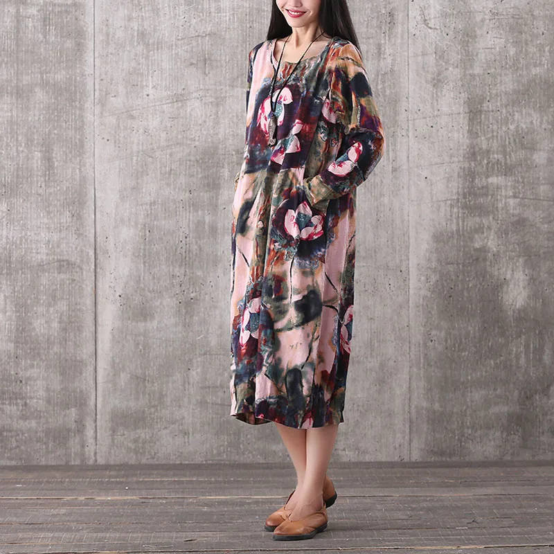 Платье с длинными рукавами для беременных женщин одежда цветочным принтом Vestidos