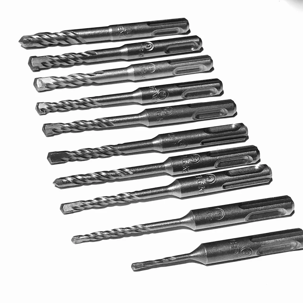 Наконечник SDS Plus из твердого сплава комплект 8 или 10 полудрелей круглой формы 3 мм 4