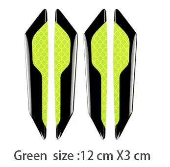 Green 4PCS Предупреждение льная лента, светильник, отражатель, наклейка, внешние аксессуары Предупреждение ющий знак, светоотражающая защита края двери - Цвет: Green 4PCS