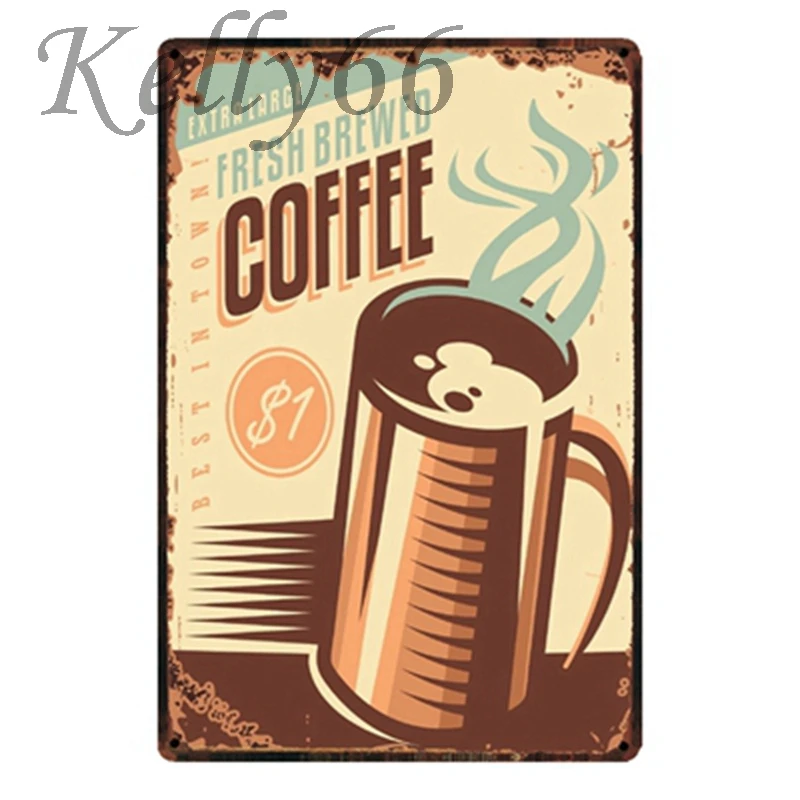

[ Kelly66 ] Coffee Wall Art Painting Metal Sign 20*30 CM Size y-1423