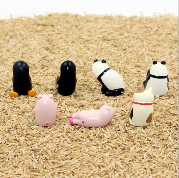 Миниатюрные фигурки Decole Cat Lucky Cat Panda Penguin, японское животное Zakka, украшение для дома, садовая игрушка из смолы