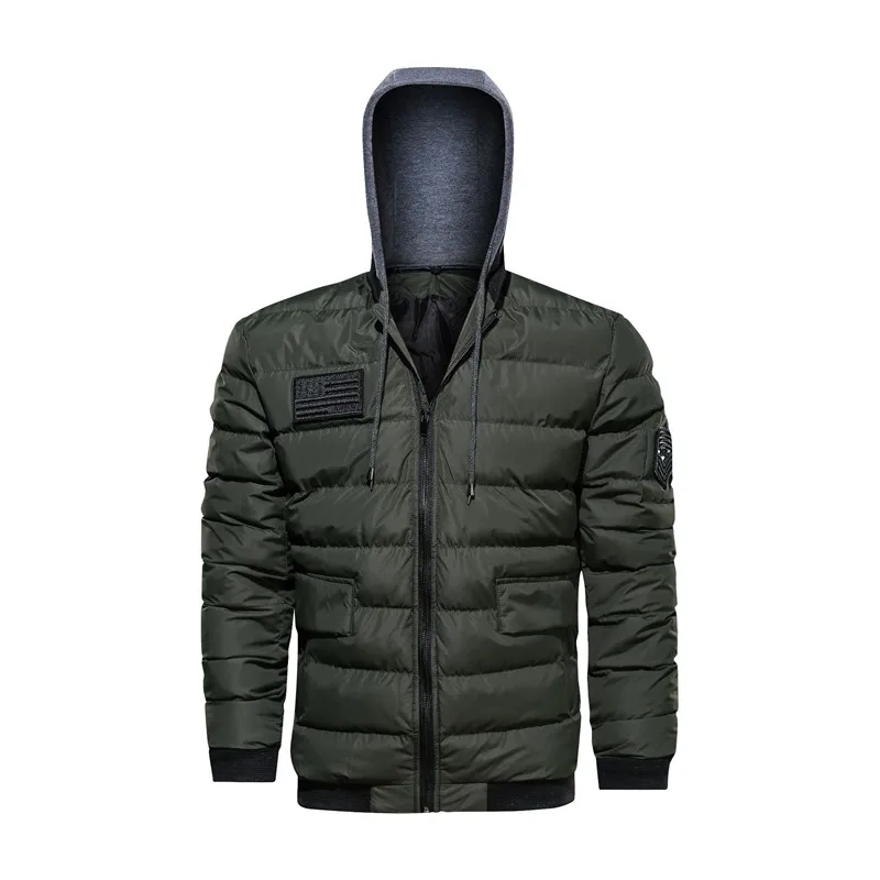 Мужские зимние теплые куртки и пальто MORUANCLE теплая ветровка со съемным капюшоном
