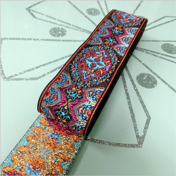 2 дюйма (5 см x 7 м) новая классическая роскошная тесьма для двора с вышивкой в виде