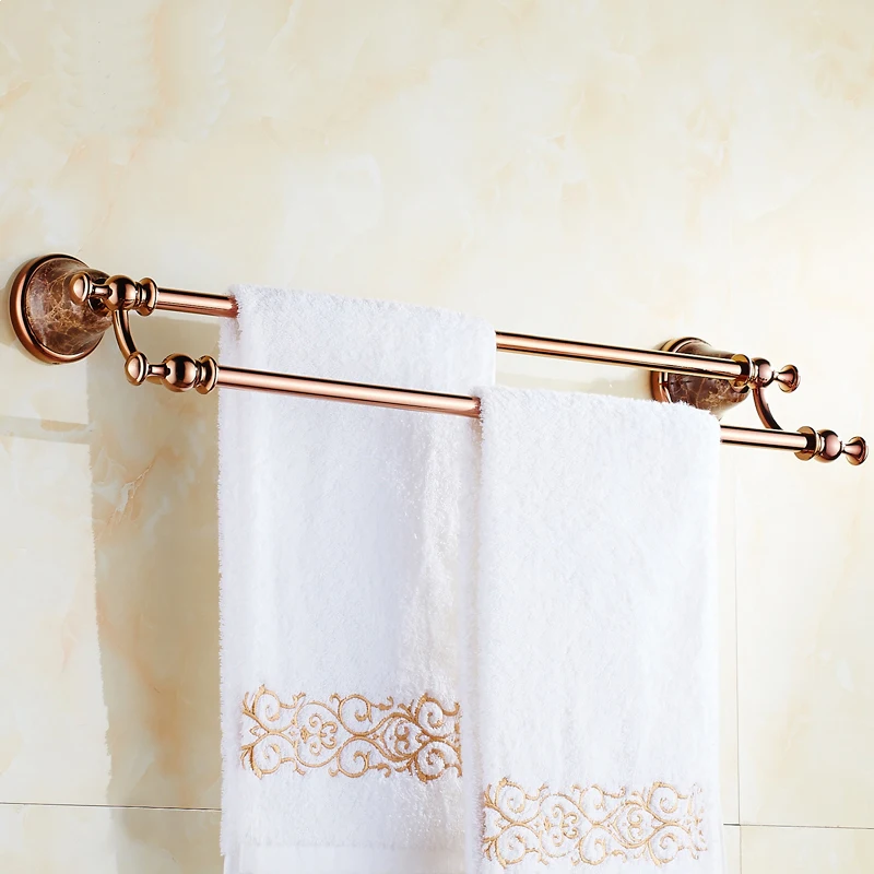 4 стиля Нефритовая медь двойные Вешалки для полотенец Золотая вешалка ванной