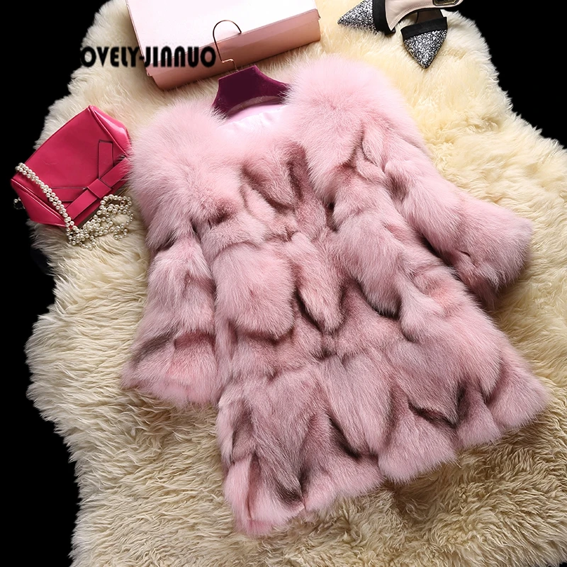 2019 новый зимний реальный натуральный подлинный лисий мех пальто Женская мода три